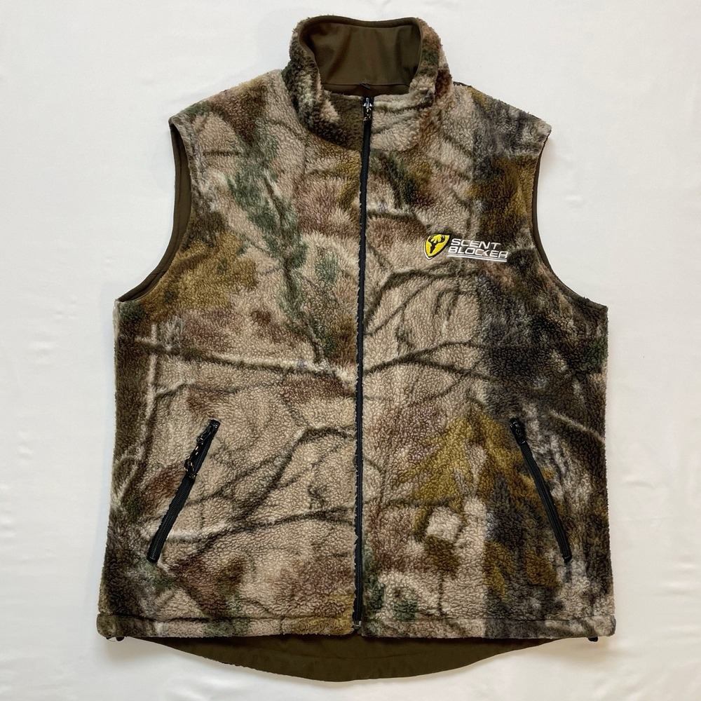 Scent Blocker Bone Collector Wind Blocker Reversible Fleece Vest Medium Camo